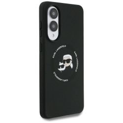 Karl Lagerfeld Silicone Double Heads and Circle MagSafe Case for Samsung Galaxy S25 Edge