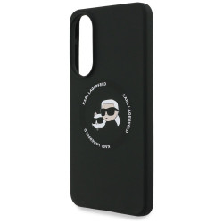 Karl Lagerfeld Silicone Double Heads and Circle MagSafe Case for Samsung Galaxy S25 Edge