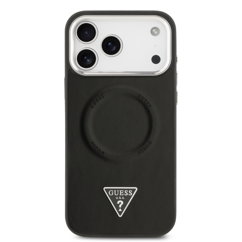 Guess PU Leather Triangle Logo MagSafe Case for Apple iPhone 17 Pro Max