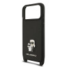 Karl Lagerfeld Saffiano Crossbody Strap Metal Karl and Choupette Case for Apple iPhone 17 Pro