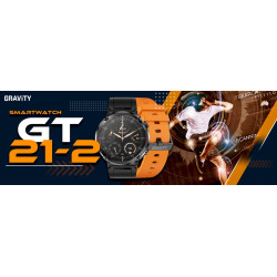 Gravity GT21-2 Smartwatch with Orange Silicone Strap