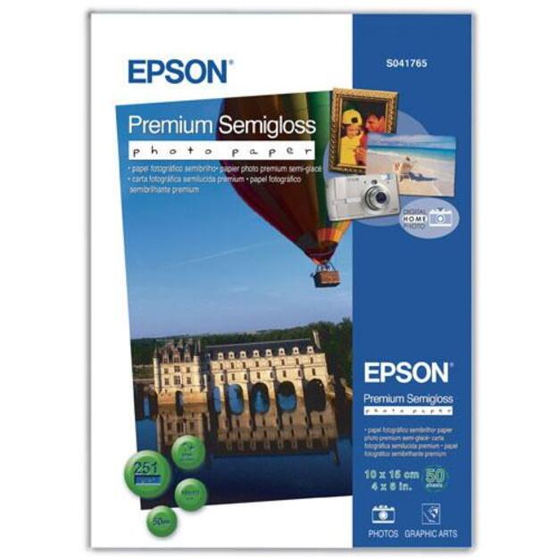 Epson Premium pusiau blizgus fotopopierius 10×15 cm, 251 g/m², 50 lapų