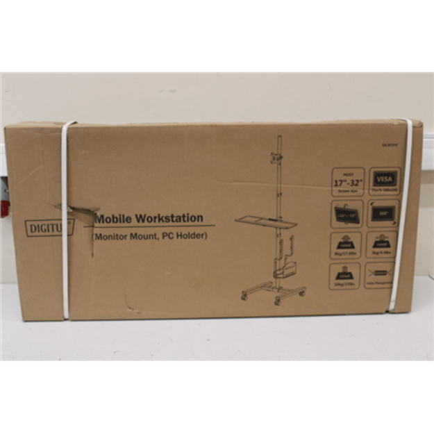 Digitus DA-90374 įrenginių vežimėlis LCD/klaviatūrai/pelei/CPU, juodas, 49,5×50×178 cm (10,3 kg)