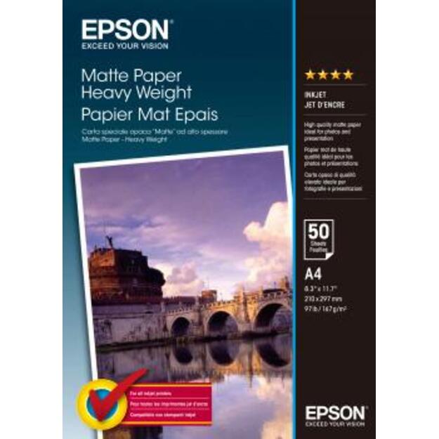 Epson matinis fotopopierius A4, 167 g/m², 50 lapų