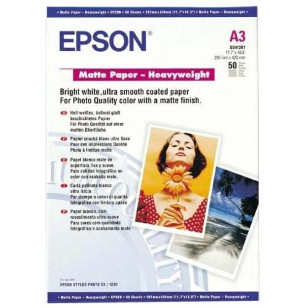Epson matinis popierius A3, 167 g/m², 50 lapų