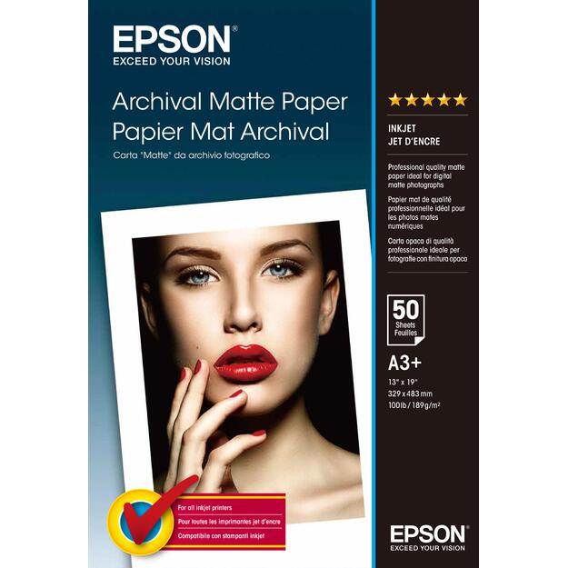Epson Archival matinis popierius Super A3/B, 192 g/m², 50 lapų