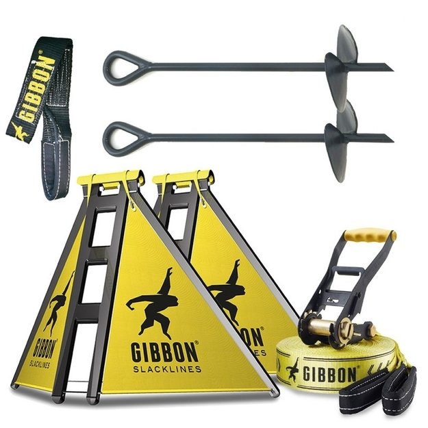 Slackline komplektas tvirtinamas nuo žemės Gibbon INDEPENDENCE KIT