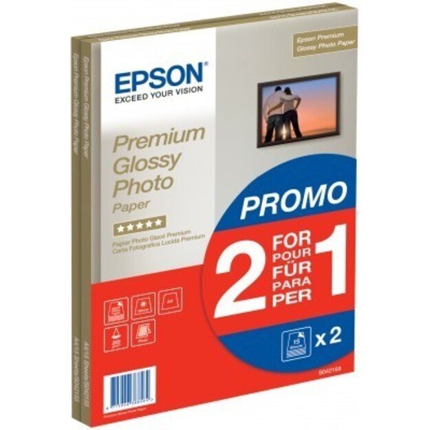 Epson Premium blizgus fotopopierius A4, 255 g/m², 15 lapų