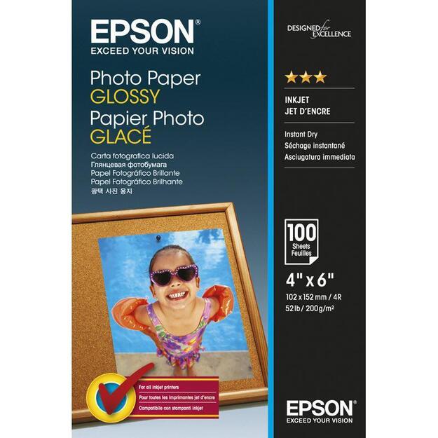Epson blizgus fotopopierius 102×152 mm, 200 g/m², 100 lapų